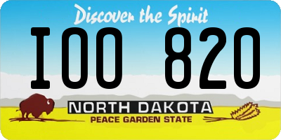 ND license plate IOO820