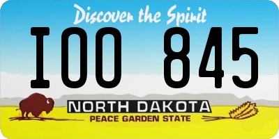 ND license plate IOO845