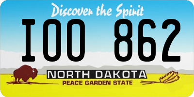 ND license plate IOO862