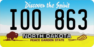 ND license plate IOO863