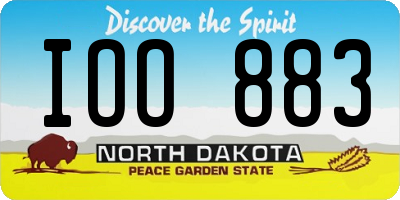 ND license plate IOO883