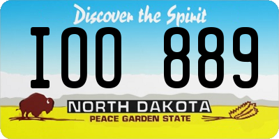 ND license plate IOO889