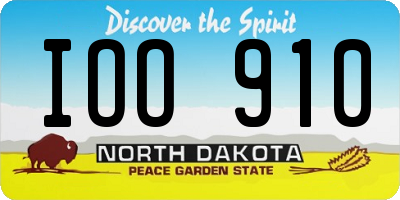 ND license plate IOO910