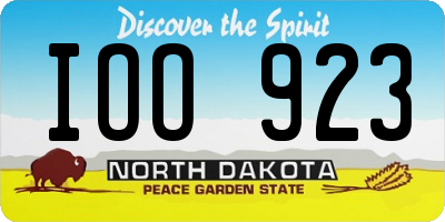 ND license plate IOO923