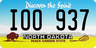 ND license plate IOO937