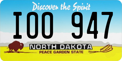 ND license plate IOO947