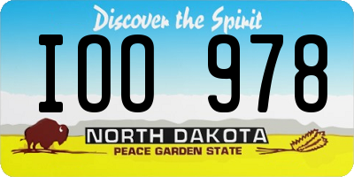ND license plate IOO978