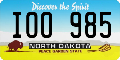 ND license plate IOO985