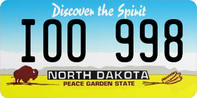 ND license plate IOO998
