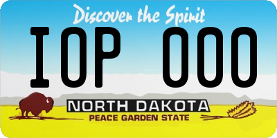 ND license plate IOP000
