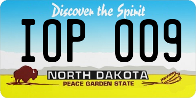ND license plate IOP009