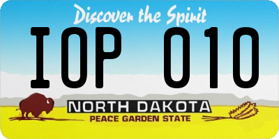 ND license plate IOP010