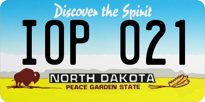 ND license plate IOP021