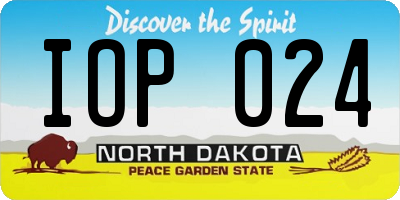 ND license plate IOP024