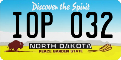 ND license plate IOP032