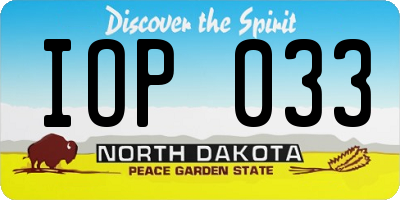 ND license plate IOP033