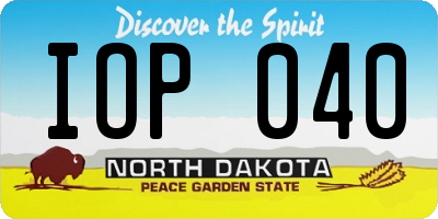 ND license plate IOP040