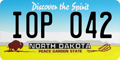 ND license plate IOP042