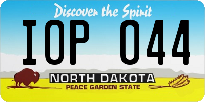 ND license plate IOP044
