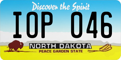 ND license plate IOP046