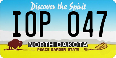 ND license plate IOP047
