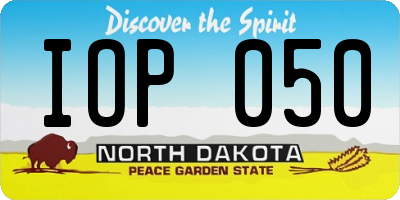 ND license plate IOP050