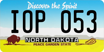 ND license plate IOP053