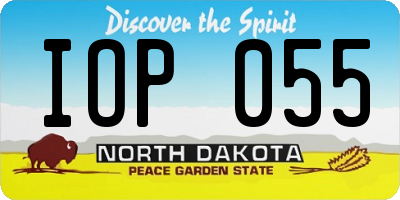 ND license plate IOP055