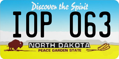 ND license plate IOP063