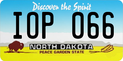 ND license plate IOP066