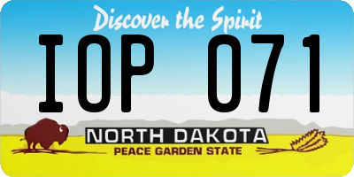 ND license plate IOP071