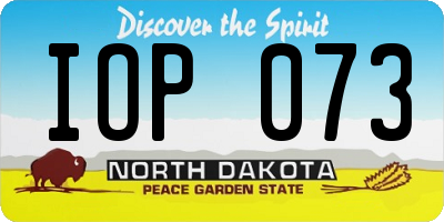 ND license plate IOP073