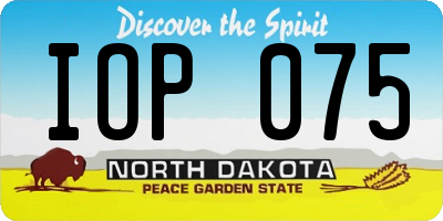 ND license plate IOP075