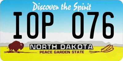 ND license plate IOP076