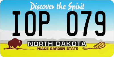 ND license plate IOP079