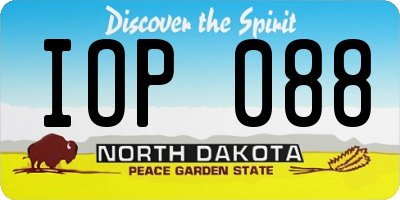 ND license plate IOP088