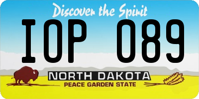 ND license plate IOP089