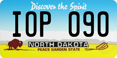 ND license plate IOP090