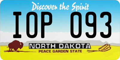 ND license plate IOP093