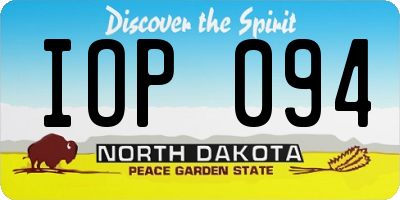 ND license plate IOP094