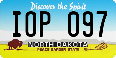 ND license plate IOP097