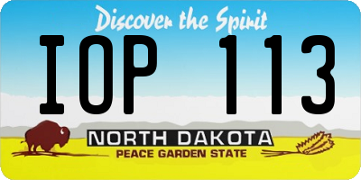 ND license plate IOP113