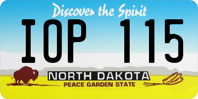 ND license plate IOP115