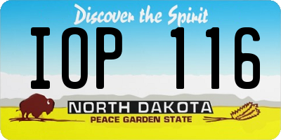 ND license plate IOP116
