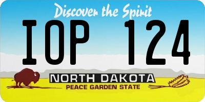 ND license plate IOP124