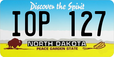 ND license plate IOP127