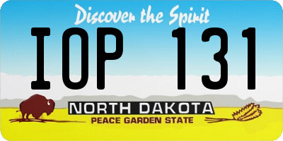 ND license plate IOP131
