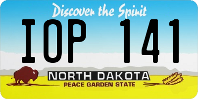 ND license plate IOP141