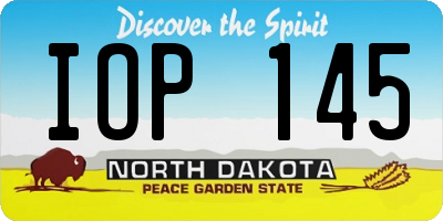 ND license plate IOP145