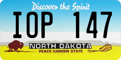 ND license plate IOP147